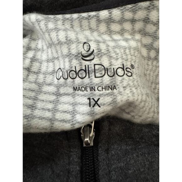 Cuddl Duds Comfortwear Half-Zip Henley Pullover CharclWoodBlock 1X NWOT Fall - Picture 9 of 10